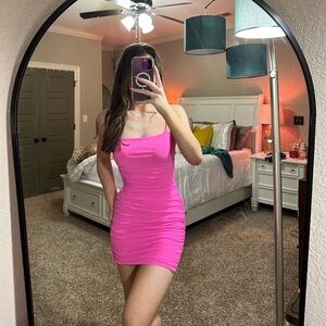 Princess Polly scrunched pink dress